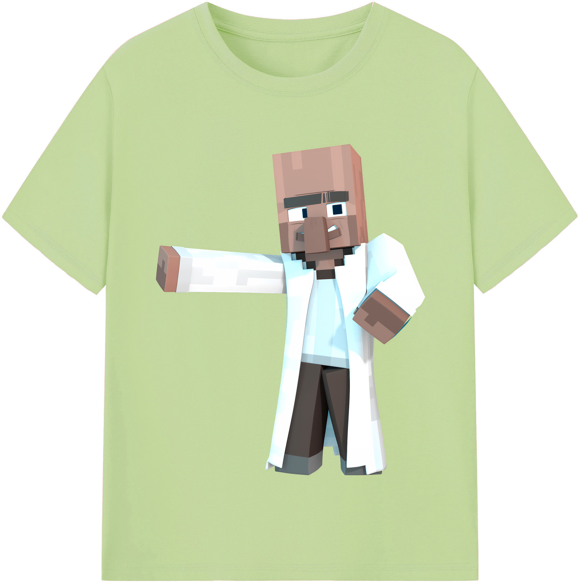 （画像用） マインクラフト ブロックの世界 Minecraft MC Block world 綿100％半袖Tシャツ（フロントプリント）
